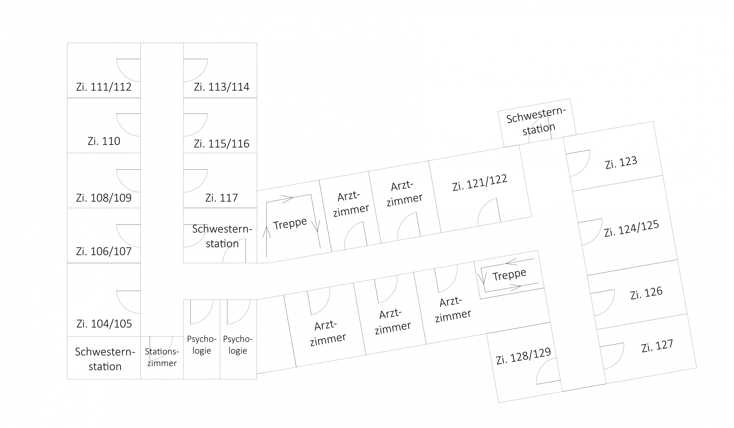 Zimmer 104-129, Station, Psychologie, Arztzimmer